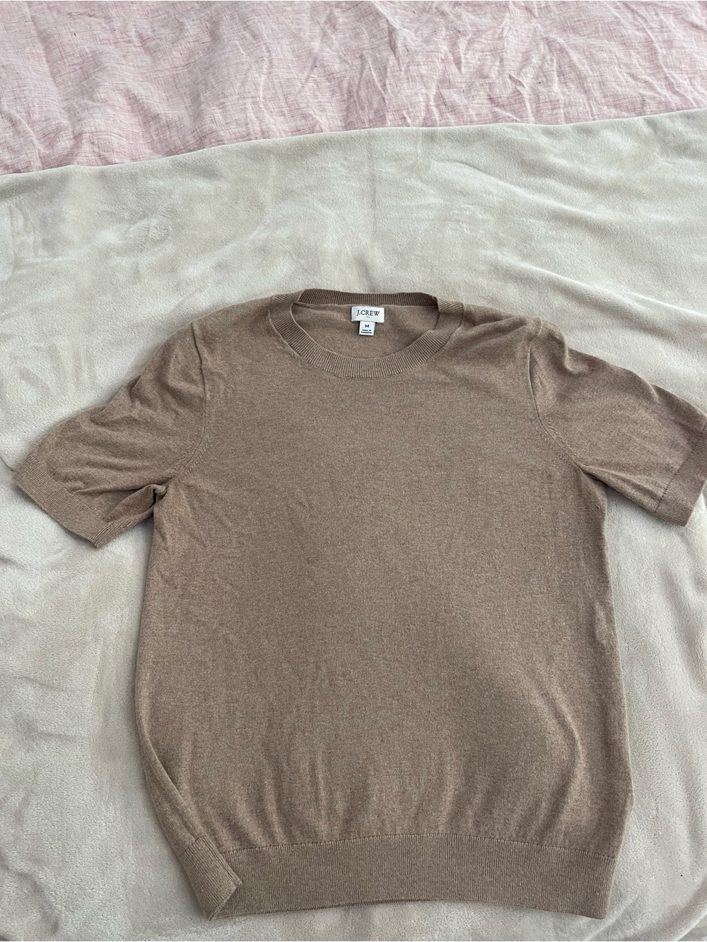 J. Crew Short Sleeve Knit Top in Taupe Brown